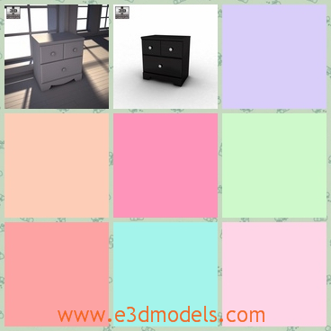 3d model the nighstand in the bedroom - This is a 3d model of the nightstand in the bedroom,which is a kind of table in the room.The model is painted.