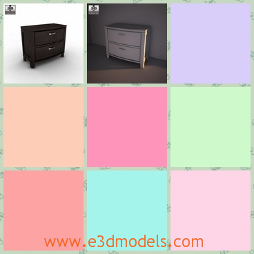 3d model the nightstand in the room - This is a 3d model of the nightstand in the room,which has a smooth surface and the model can place stuffs.