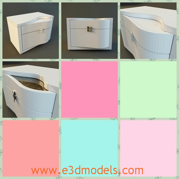 3d model the nightstand in white - This is a 3d model of the nightstand in white,which is a modern nightstand &quotRubino&quot from factory Treci.