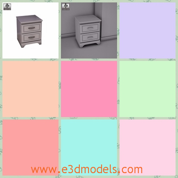3d model the nightstand in white - This is a 3d model of the nightstand in white,which is a table and the model is made in the modern style.