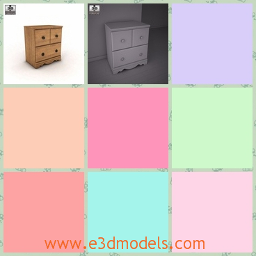 3d model the nightstand in wood - This is a 3d model of the nightstand in wood,which is placed in the bedside and it is convenient for us to put something on it.