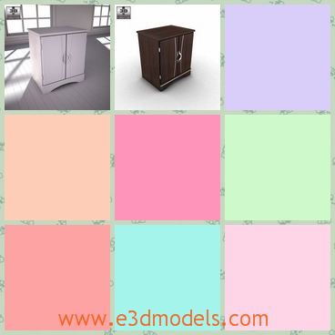 3d model the nightstand-the table - This is a 3d model of the nightstand,which can be used as the table as well.The model has two doors with it.