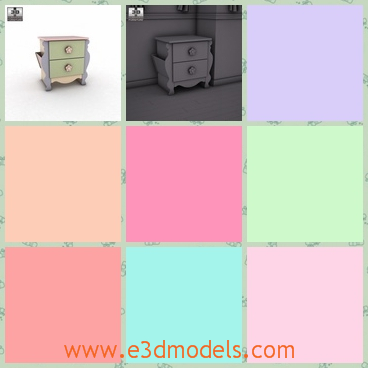 3d model the nightstand with the projecting part - This is a 3d model of the nightstand with the projecting part,which is fine and special.The model is fine in the room and the nightstand is made with fine materials.
