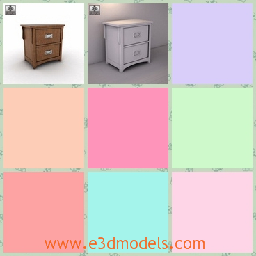 3d model the nightstand with two drawers - This is a 3d model of the mightstand with two drawers,which is the &quotColter&quot bedroom collection takes a unique mission design brought to life with a contemporary flair to create an exceptional style for any bedroom decor.