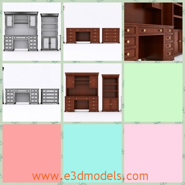 3d model the office furniture - This is a 3d model of the office furniture,which is wooden and not easy to be moved.
