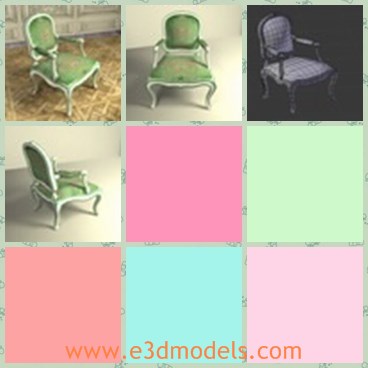 3d model the old elegant chair - This is a 3d model of the old elegant chair,which is delicate and made with good quality.