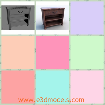 3d model the old nightstand - This is a 3d model of the old nightstand,which is antique and made in special materials.