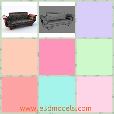 3d model the old sofa - This is a 3d model of the old sofa,which is old and antique.The model is the special divan in the living room.