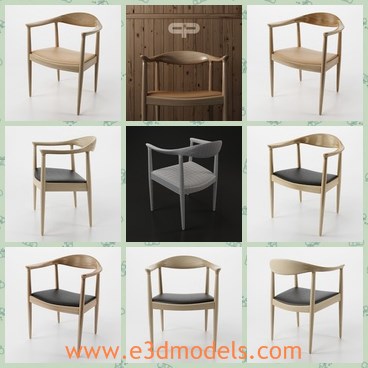 3d model the old style chair - This is a 3d model of the old style chair,which is made of wooden materials.The chair is popular and scaled.