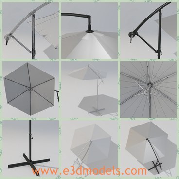 3d model the open umbrella - This is a 3d model of the open umbrella,which is created with good quality.The umbrella is open and hold by a strong stick.