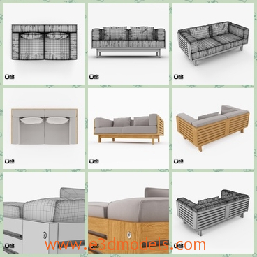 3d model the outdoor sofa - This is a 3d model of the outdoor sofa,which is made with wooden materials.The model is long and comfortable.