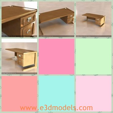 3d model the painted desk - This is a 3d model of the painted desk,which is made with three legs.The model has two drawers,which can hold stuffs like phone,books and files.