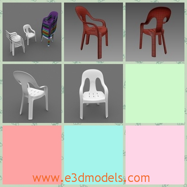 3d model the plastic armchair - This is a 3d model about the plastic armchair,which is modern and placed in the outdoor.