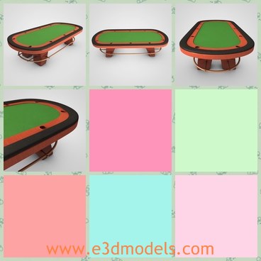 3d model the poker table - This is a 3d model of the poker table,which is made in special and charming shape.The model is actually gambling table.
