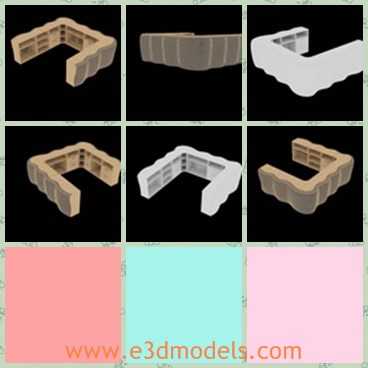 3d model the reception desk - This is a 3d model of the reception desk,which is square and modern.The model is usually put in the office building and the hall of the hotel.