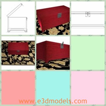 3d model the red box - This is a 3d model of the red box,which is the wooden container made in square shape.The box is painted and popular in rural areas.