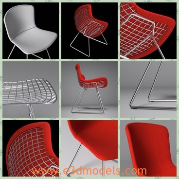 3d model the red chair - This is a 3d model of the red chair,which is modern and usually placed indoor and outdoor.The chair is popular in gardens.