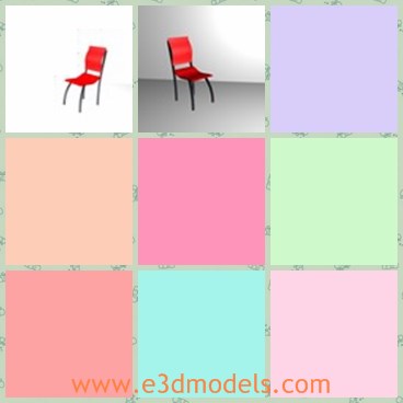 3d model the red chair - This is a 3d model of the red chair,which is the common furniture in life.The chair is made of plastic materials.