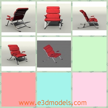 3d model the red chair - This is a 3d model of the red chair,which is modern and special.The model is common for the old,which is comfortable to lie on for them.