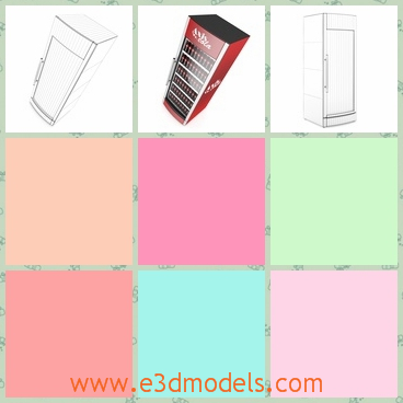 3d model the red refrigerator - This is a 3d model about the red refrigerator,which is the common type in the supermarket.