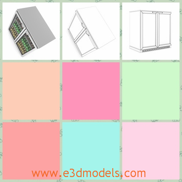 3d model the refrigerator - This is a 3d model of the refrigerator,which is made like a shelf in the supermarket.The model is made to store the food.
