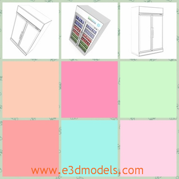 3d model the refrigerator with two doors - This is a 3d model of the refrigerator with two doors,which is modern and made in details.The model is large and common in our life.