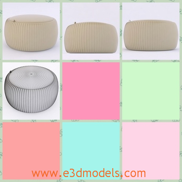 3d model the round cushions - This is a 3d model of the round cushions,which are the footstools and the they are so popular among the young people.