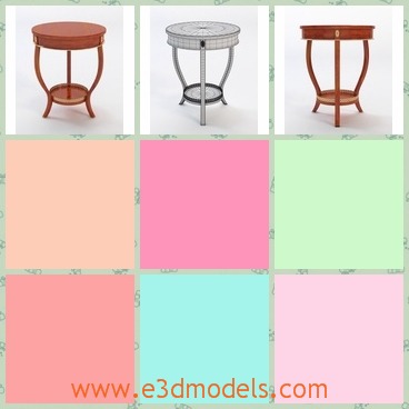 3d model the round table - This is a 3d model of the round table,which is small but practical.The model is the common furniture in the family.