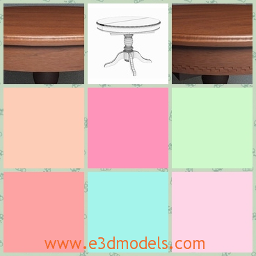 3d model the round table - This is a 3d model of the round dining table,which is made by the Amadeus and the shape of the table is antique and classic.
