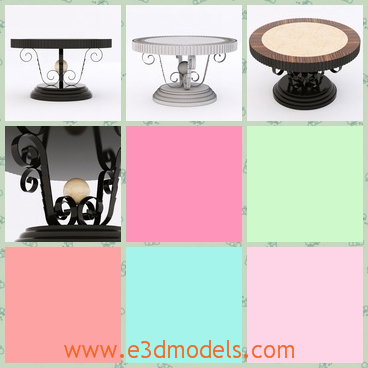3d model the round table with a fine supporter - This is a 3d model of the round table with a fine supporter in the middle of the table,which is curved flower and pretty.