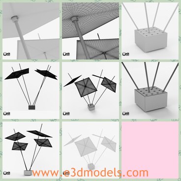 3d model the sail umbrella - This is a 3d model of the sail umbrella,which is large and made with good quality.The model is large and popular among young people.