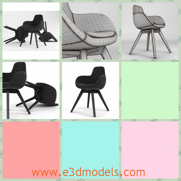3d model the scoop chair - This is a 3d model of the scoop chair,which is modern and comfortable.The model is covered with leather materials.The chair can be used as a dining or side chair.