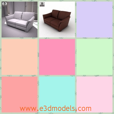 3d model the seat sofa in the living room - This is a 3d model of the seat sofa in the living room,which is tilted with the back.The model is common in the house.