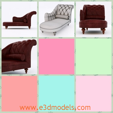 3d model the settee sofa - This is a 3d model of the settee sofa,which is big and large .The model is a modern furiture in the house.