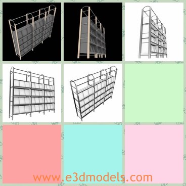 3d model the shelf for books and magazines - THis is a 3d model of the shelf for books and magazines,which is the common display place in life.