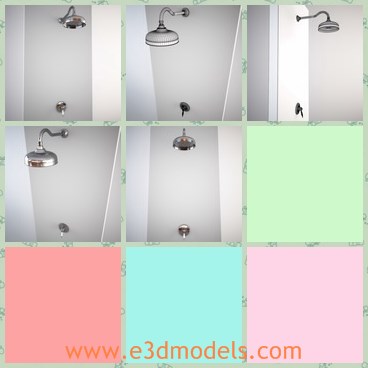 3d model the shower head - This is a 3d model of the shower head,which is the traditional one in our shower rooms.The faucet is easy to handle.