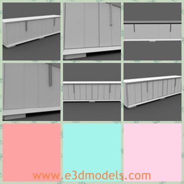 3d model the sideboard - This is a 3d model of the sideboard,which is made of wooden materials.The model is made with drawers and handles.