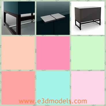 3d model the sideboard in modern style - This is a 3d model of the sideboard in modern style,which is popular and painted in dark blue.
