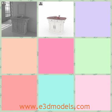 3d model the sideboard in the kitchen - This is a 3d model of the sideboard in the kitchen,which is made based on the real object.