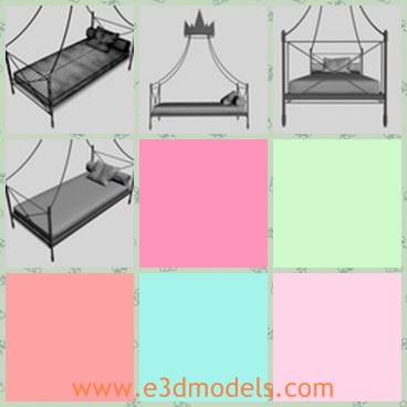 3d model the single bed - This is a 3d model of the single bed,which is made of stainless steel.