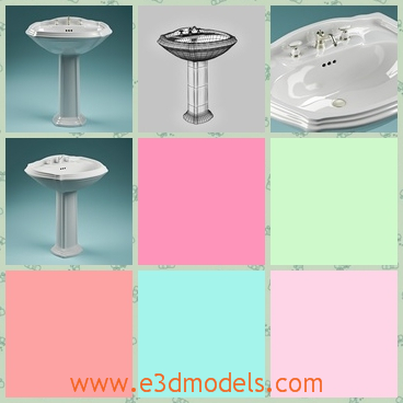 3d model the sink in the bathroom - This is a 3d modle of the sink in the bathroom,which is modern and charming.The model is small but enough to be used.