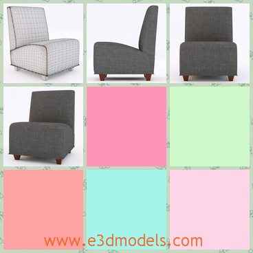3d model the slipper chair without arms - This is a 3d model of the slipper chair without arms,which has a thick cushion with it.The model is designed by a foreign creator.