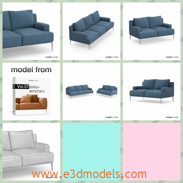 3d model the sofa from Italy - THis is a 3d model of the sofa from Italy,which is modern and painted .The divan is modern and popular in the country.