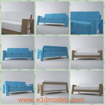 3d model the sofa in modern style - This is a 3d model of the sofa in modern style,which was made by a famous carpenter in the world. And the color is pretty.