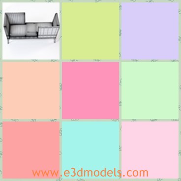 3d model the sofa in the living room - This is a 3d model of the sofa in the living room,which is special because of the arm with it.The settee is popular in bars.