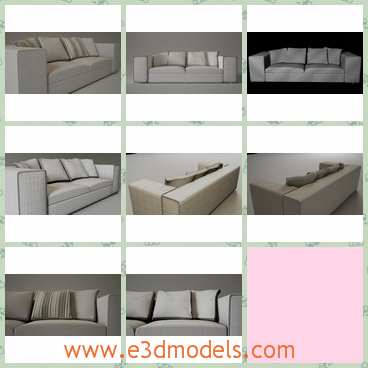3d model the sofa in the living room - This is a 3d model of the sofa in the living room,which is modern and the pillows are great and glorious.