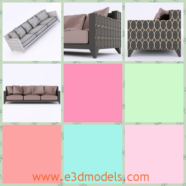 3d model the sofa in the living room - This is a 3d model of the sofa in the livin room,which is long and modern.The modern is actually a couch.