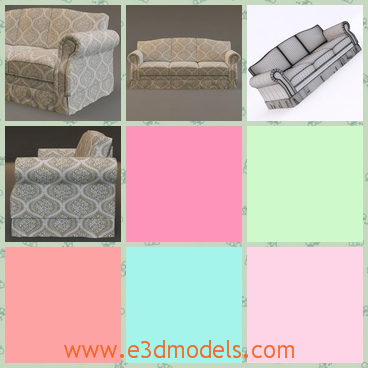 3d model the sofa in the villa - This is a 3d model about the sofa in the villa,which is luxury and great.The model is modern and popular.