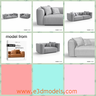 3d model the sofa with heavy covers - This is a 3d model of the sofa with heavy covers,which is comfortable and modern.The sofa is big and popular in the world.
