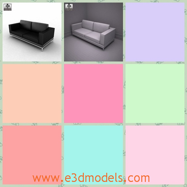 3d model the sofa with leather material - This is a 3d model of the sofa with leather materials,which is long and made in the certain shape.The model is made with fine textures.